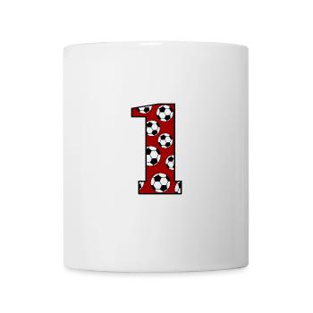 1. Geburtstag Fußball rot - Tasse - Weiß - Vorne