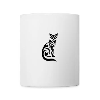 Illustration de chats avec des motifs tribaux - Mug blanc - blanc - Devant