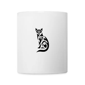 Chat tribal à la silhouette expressive - Mug blanc - blanc - Devant