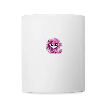 Cat, illustration, pink, disheveled, tousled - Mug - white - Front