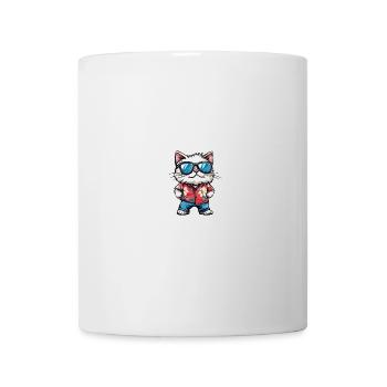 Katze Comic Cool Sommer - Tasse - Weiß - Vorne