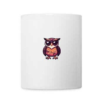 Eule Comic Cool Sommer - Tasse - Weiß - Vorne