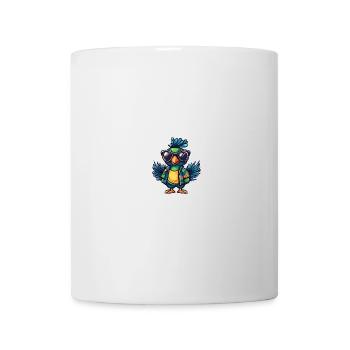Pfau Vogel Comic Cool Sommer - Tasse - Weiß - Vorne