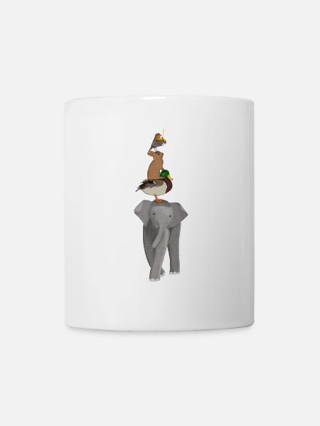 Elephant Duck Rabbit Robin Funny Animals - Mug - white