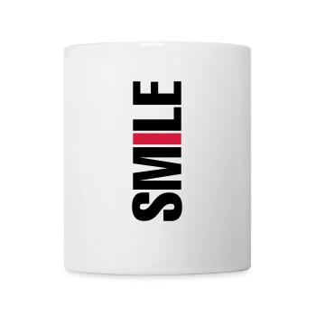 ★ Designfarben änderbar ★ Smile vertikal - Tasse - Weiß - Vorne