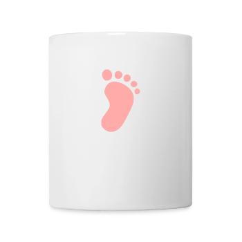 pink footprint foot - baby feet girl child - Mug - white - Front