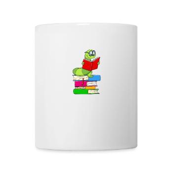 Bücherwurm - Tasse - Weiß - Vorne