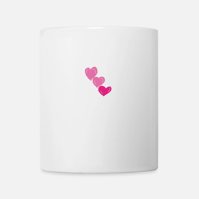 Herzen pink 3 - Tasse - Weiß