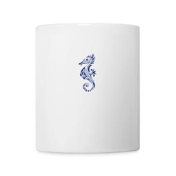 ultramarine blue seahorse tattoo style - Mug - white - Front