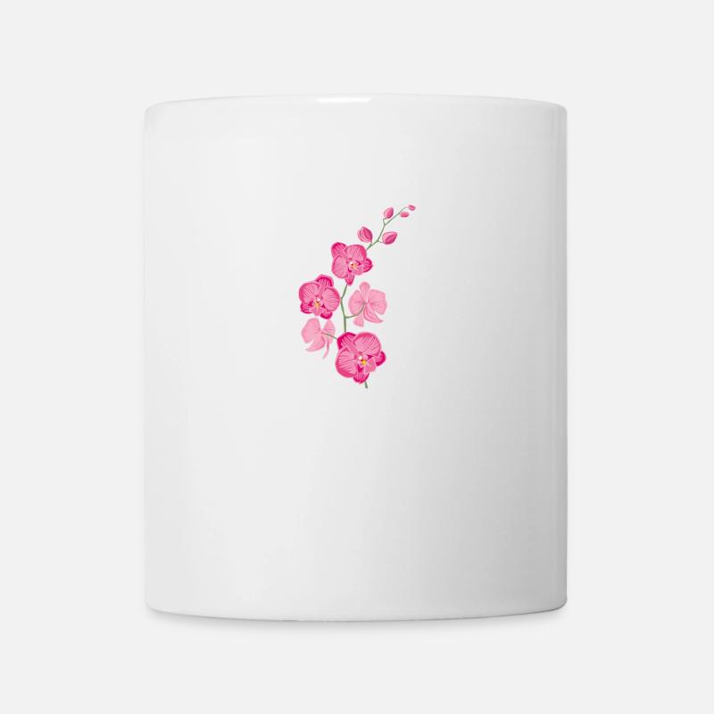 ORCHIDS flower - gift of love - pink pink - Mug - white