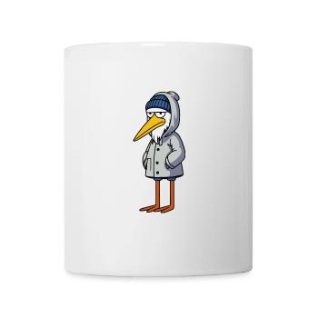 Comic Gris Grandpa Stork Veste de pluie Chapeau Hambourg - Mug blanc - blanc - Devant