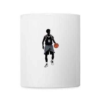 Illustration de joueur de basket-ball en noir et blanc - Mug blanc - blanc - Devant