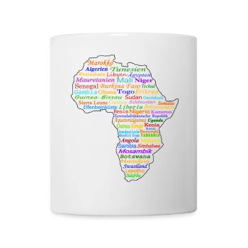 Afrika Länder Karte Umriss Ländernamen - Tasse - Weiß - Vorne
