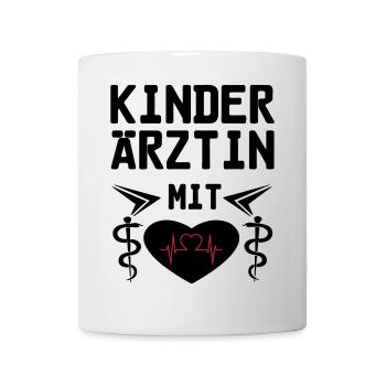 Kinderärztin mit Herz Geschenk - Tasse - Weiß - Vorne