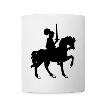 Knight with sword and horse - Mug - white - Front