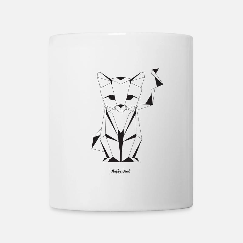 Chat origami - Mug blanc - blanc