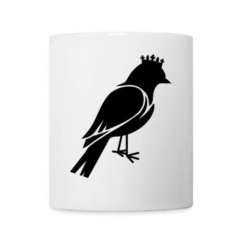 Bird silhouette with crown - Mug - white - Front