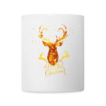 cerf or noël Noël apresski glamour bois - Mug blanc - blanc - Devant