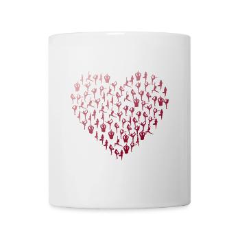 yoga Herz yogis minimal namaste yogis Buddha love - Tasse - Weiß - Vorne