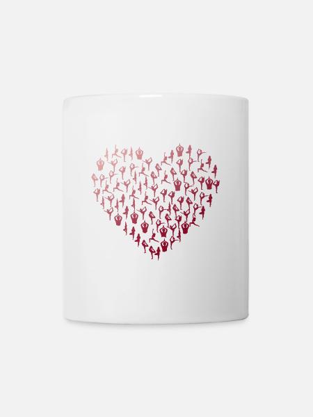 yoga Herz yogis minimal namaste yogis Buddha love - Tasse - Weiß