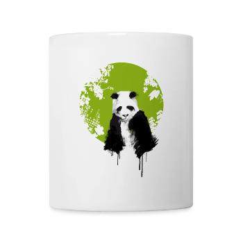 panda world, earth, watercolor, painting color extend u - Mug - white - Front