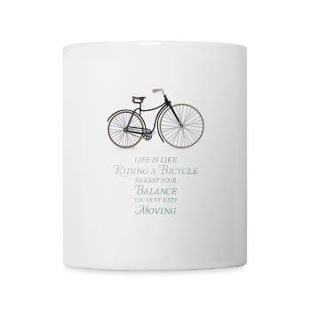 Aphorisme bicyclette vintage de rue antique - Mug blanc - blanc - Devant