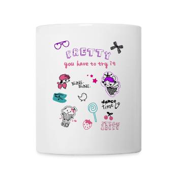 Pretty Doodles : Motifs colorés pour enfants lolli Kita Girl - Mug blanc - blanc - Devant