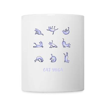 Cat Yoga Om Meditation Sport Workout Spiritual - Mug - white - Front