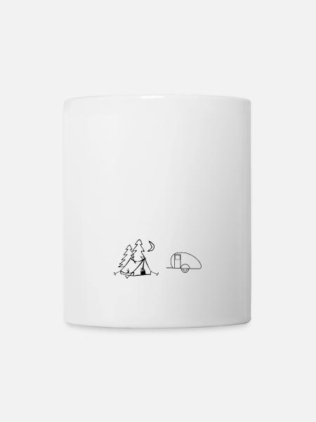 frau liebt camping - Tasse - Weiß