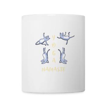 yoga katze niedlich namaste meditation lotus LOL h - Tasse - Weiß - Vorne