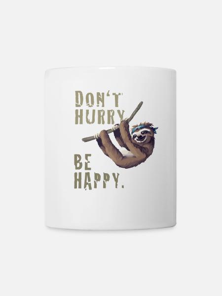 Faultier chillen sleep Slow happy Humor fun Nerd - Tasse - Weiß