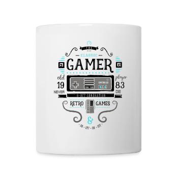 Gamer Retro Vintage 1983 8bit Console Flipper Nerd - Mug - white - Front