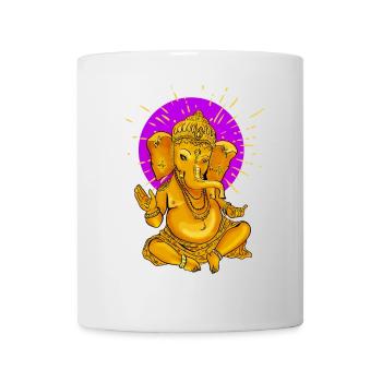 Yoga namaste Buddha Elefant ganesha gold Sonne om - Tasse - Weiß - Vorne