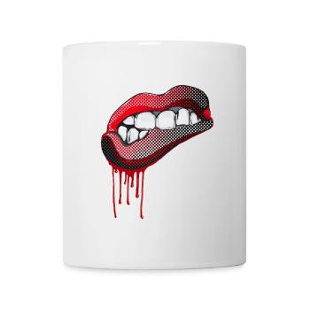 bouche lèvres pop dents rock bande dessinée swag gang hipster - Mug blanc - blanc - Devant