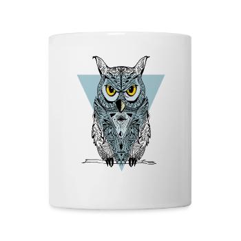 owl triangle illuminati bird eyes gothic fantasy - Mug - white - Front