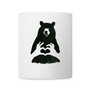 Bear Grizzly Bear Brown Bear Heart Nature Camping Strong lo - Mug - white - Front