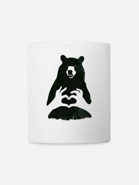 Bear Grizzly Bear Brown Bear Heart Nature Camping Strong lo - Mug - white