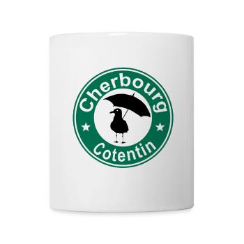Cherbourg sur fond vert - Mug blanc - blanc - Devant