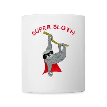 super sloth sloth chill sleep slow nerd lazy - Mug - white - Front