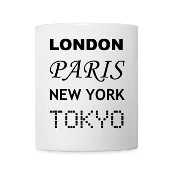 Londres, Paris, New York, Tokyo - Mug blanc - blanc - Devant