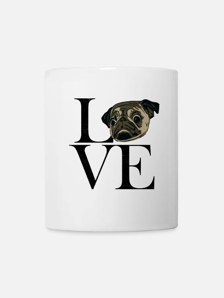 Mops black - Tasse - Weiß