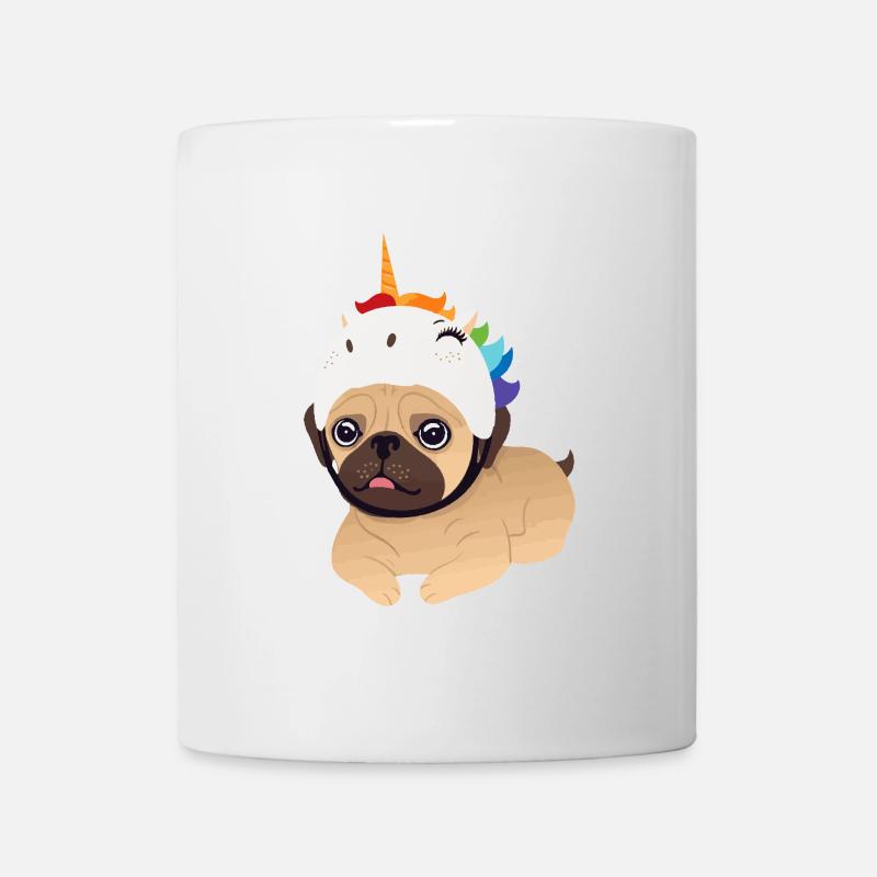 Einhorn Mops Unicorn pug - Tasse - Weiß
