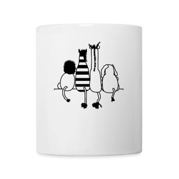 animals back kiss back zoo giraffe zebra humor kid - Mug - white - Front