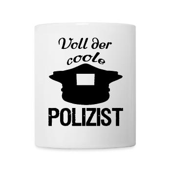Voll der coole Polizist,Polizei,Berufe,Geschenk - Tasse - Weiß - Vorne