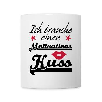 Motivationskuss Liebe, Spruch, Geschenk, Fun - Tasse - Weiß - Vorne