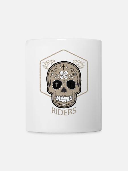 skull riders tête de mort biker moto mort symbole - Mug blanc - blanc