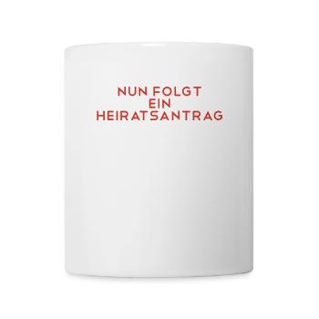 Kreativer Heiratsantrag - Tasse - Weiß - Vorne