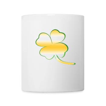 Kleeblatt Glück gold - Tasse - Weiß - Vorne