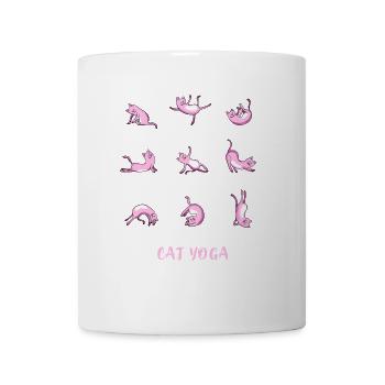 yoga cats pink sport spiritual namaste humor om - Mug - white - Front