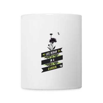 jardin plantes jardin jardinage fleur rétro libelle cire - Mug blanc - blanc - Devant